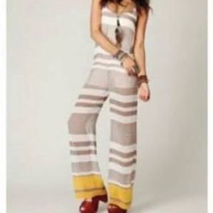 Free People Sheer Striped Jumpsuit LRG